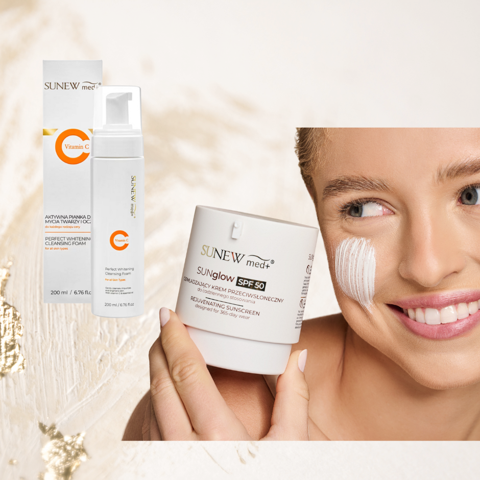 Box visage Mousse Active + SUNglow SPF 50 Crème anti-âge solaire pour un usage quotidien