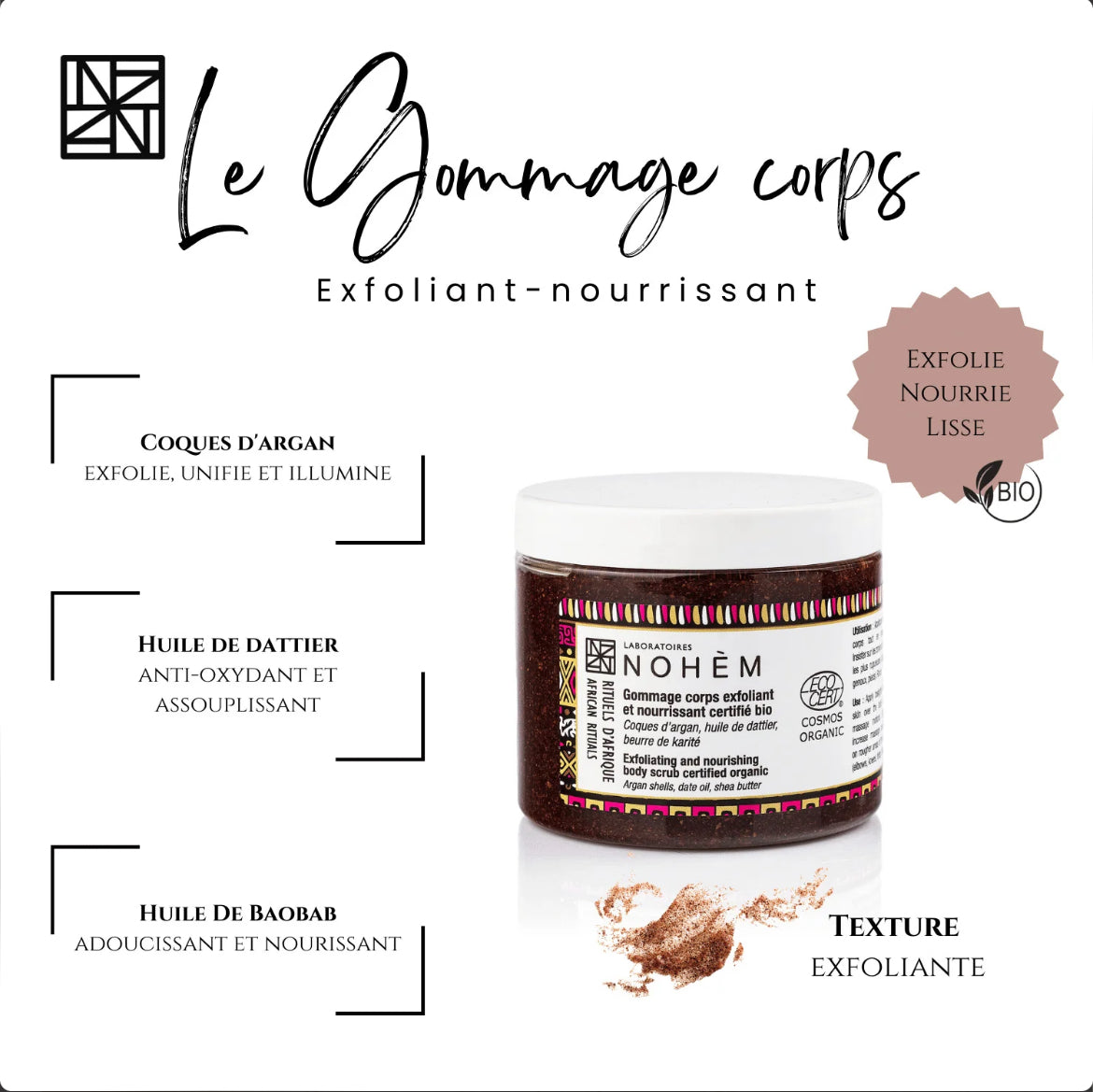 Gommage Corps Nourrissant Et Naturel À La Coque D'Argan 200ml